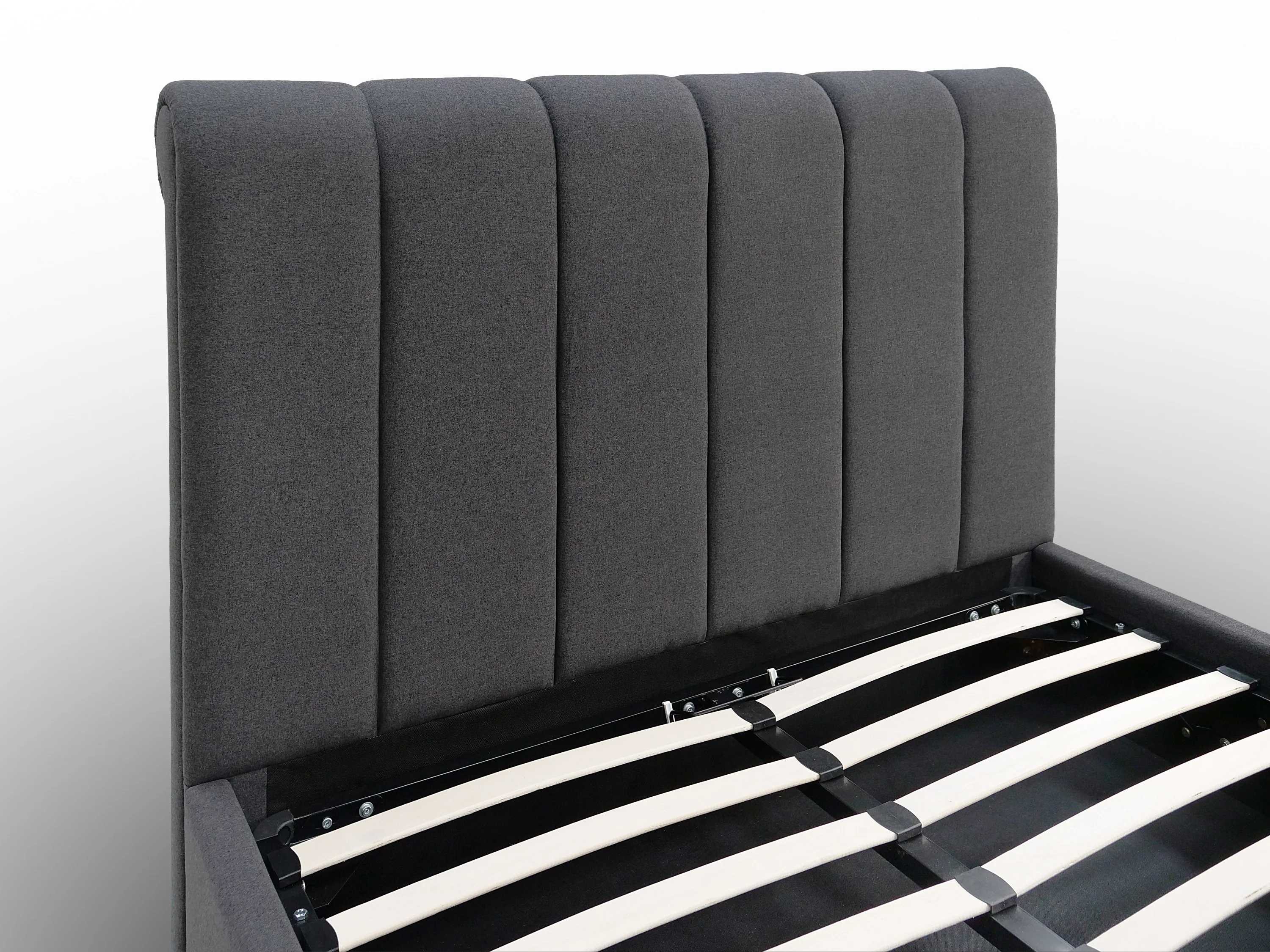 CONAUGHT Ottoman Bed – (Dark Grey Fabric) | Available in 3 Sizes - Image 5
