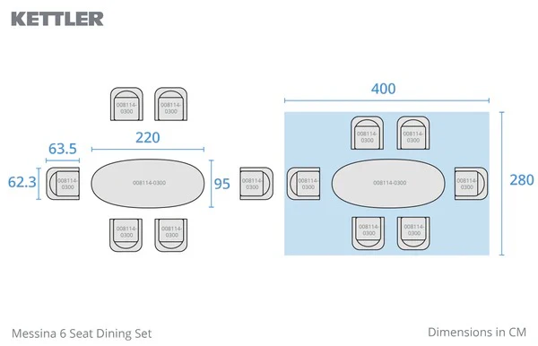 MESSINA 6 seat dining set - Image 4