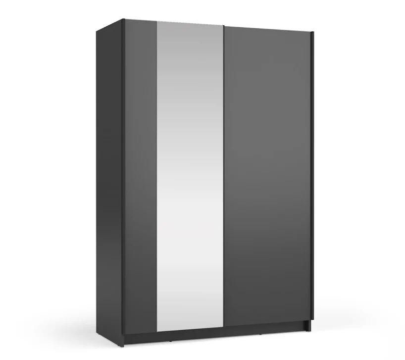 SOFIA 120cm | Black Sliding Wardrobe with Mirror – 120cm - Image 2